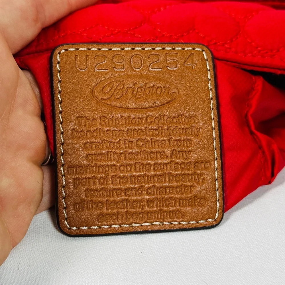 Brighton Kash Messenger Quilted Nylon Heart Crossbody Red Bag quiet luxury - Picture 8 of 15